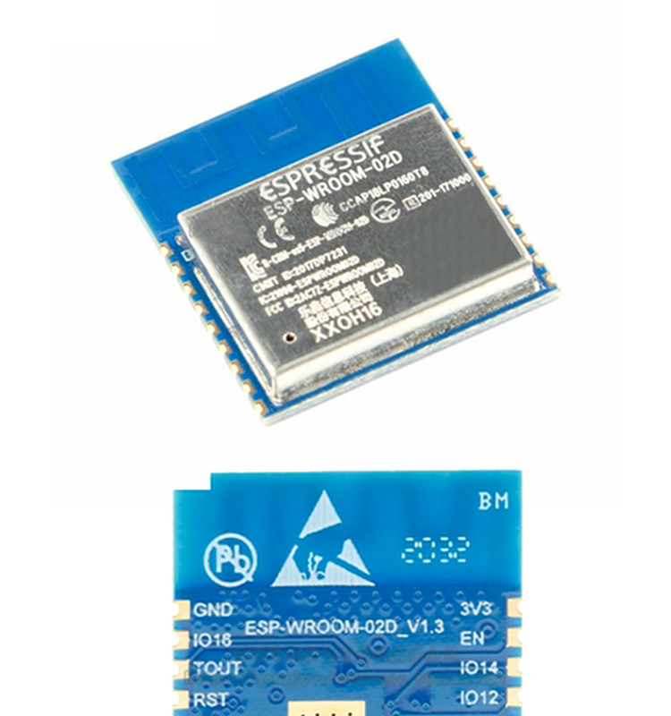esp8266樂鑫官網(wǎng)ESP-WROOM-02D/02U無(wú)線wifi模組集成ESP8266EX的貼片式模組