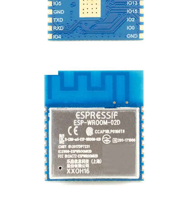 esp8266樂鑫官網(wǎng)ESP-WROOM-02D/02U無(wú)線wifi模組集成ESP8266EX的貼片式模組